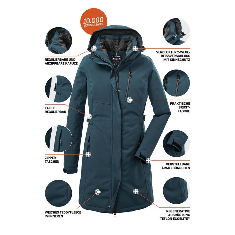 KILLTEC KILLTEC KOW 165 Funktionsmantel Damen - Petrol2513 - 4 | SportScheck