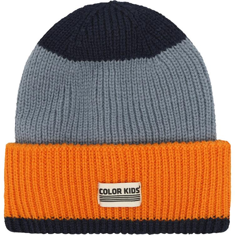 COLORKIDS COLORKIDS Beanie W. Wool & Contrast Skim&uuml;tze Kinder - Rauchblau - 0 | SportScheck