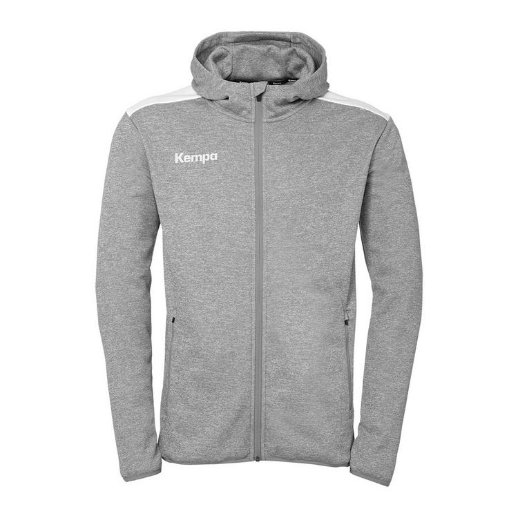 Kempa Kempa Emotion 27 Kapuzenjacke - dark grau melange/wei&szlig; - 0 | SportScheck