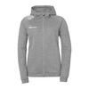 Kempa Ambition 28 Women Kapuzenjacke Damen - dark grau melange/wei&szlig;