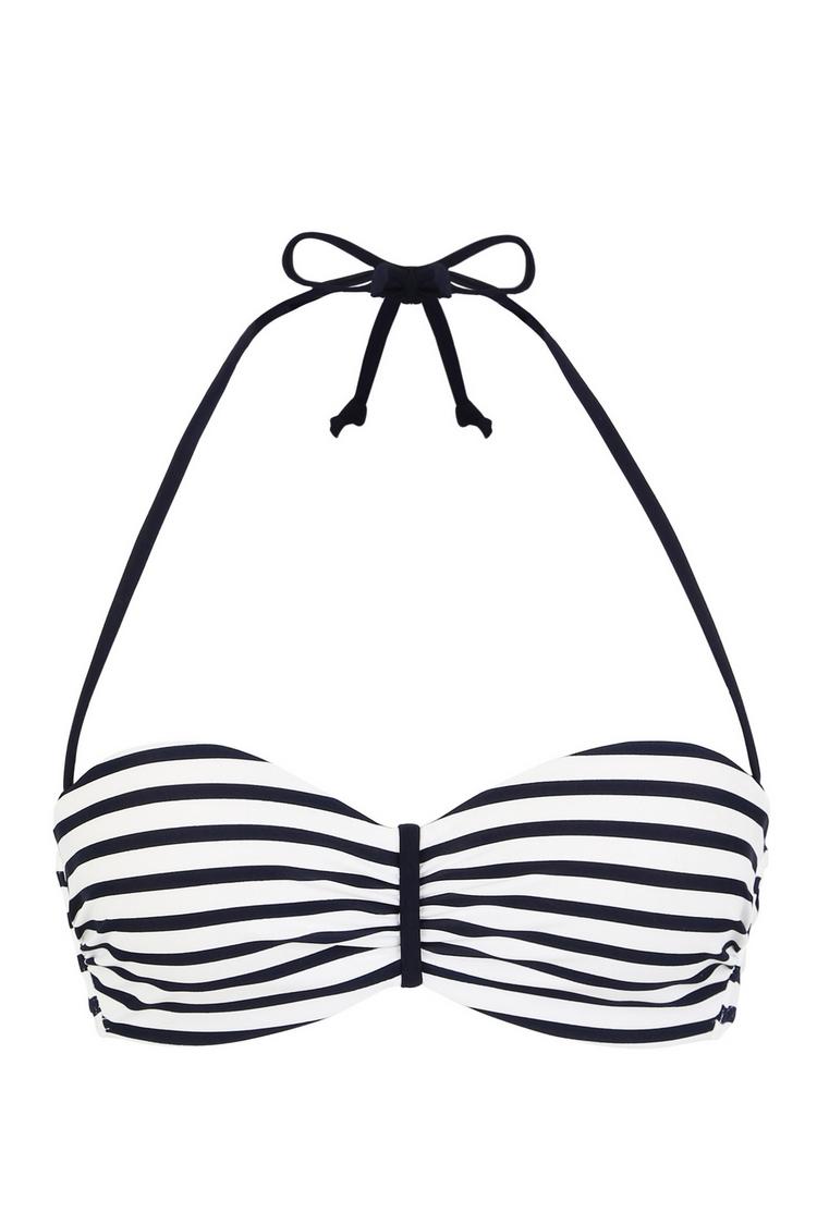 VENICE BEACH VENICE BEACH Bandeau-Bikini-Top Bikini Oberteil Damen - wei&szlig;-marine-gestreift - 0 | SportScheck