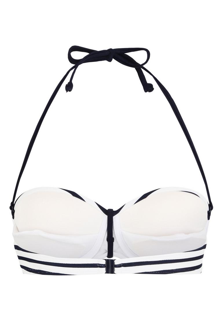 VENICE BEACH VENICE BEACH Bandeau-Bikini-Top Bikini Oberteil Damen - wei&szlig;-marine-gestreift - 0 | SportScheck
