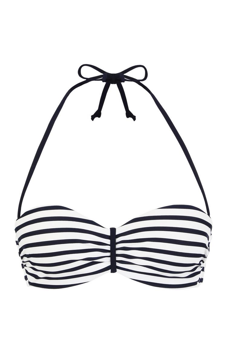 VENICE BEACH VENICE BEACH Bandeau-Bikini-Top Bikini Oberteil Damen - wei&szlig;-marine-gestreift - 1 | SportScheck