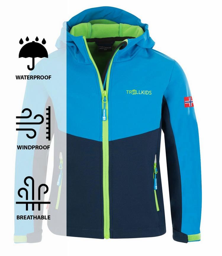 Trollkids Trollkids Kristiansand Softshelljacke Kinder - navy-medium blue-green - 0 | SportScheck