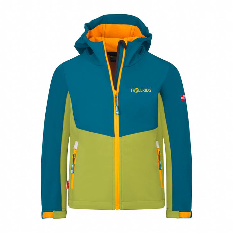 Trollkids Trollkids Kristiansand Softshelljacke Kinder - pear green-lagoon green-sahara sunset - 0 | SportScheck