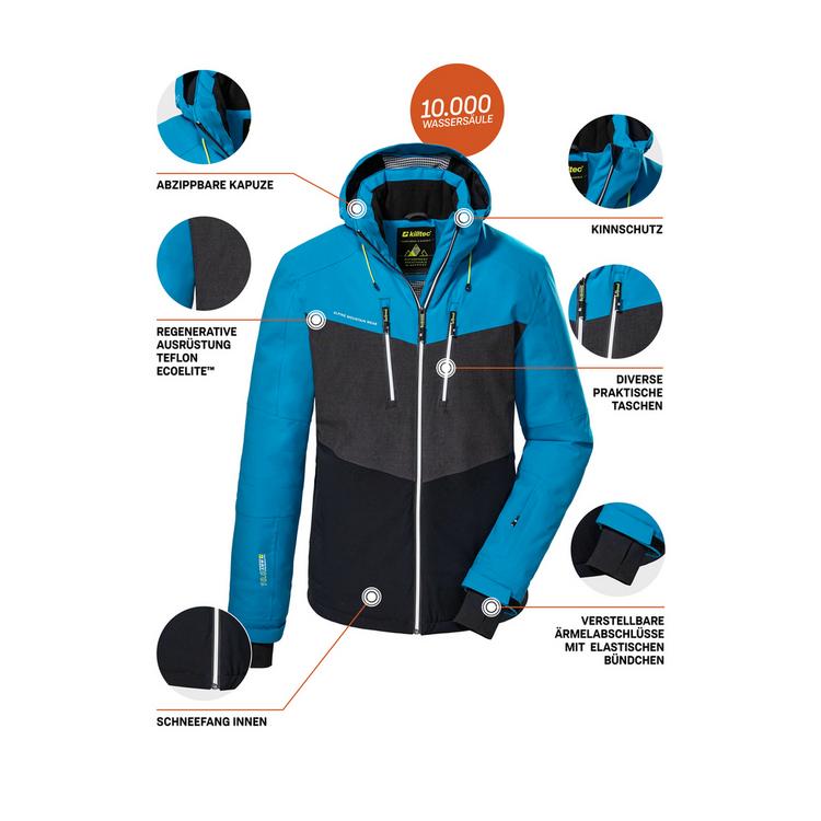 KILLTEC KILLTEC KSW 45 Skijacke Herren - schwarz blau-anthra melange-himmel blau - 11 | SportScheck
