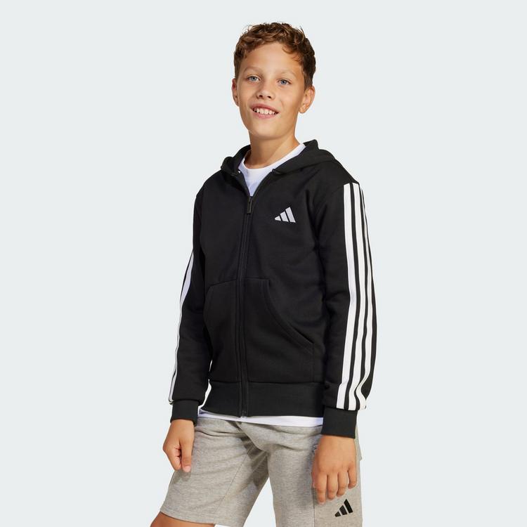adidas adidas 3 STRIPES Sweatjacke Jungen - black-white - 1 | SportScheck