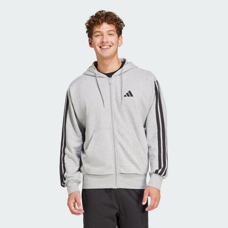 adidas adidas 3 Streifen Kapuzenjacke Herren - mgreyh-black - 0 | SportScheck