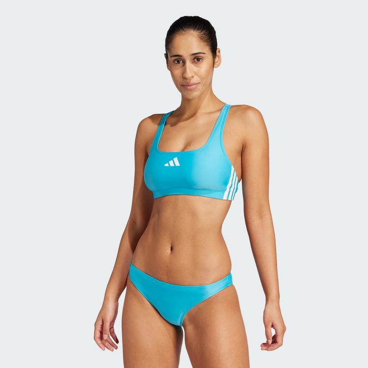 adidas adidas 3 Stripes Bikini Set Damen - lucid cyan-white - 0 | SportScheck