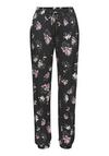 Vivance by Lascana Jerseyhose Printhose Damen - schwarz-mauve bedruckt