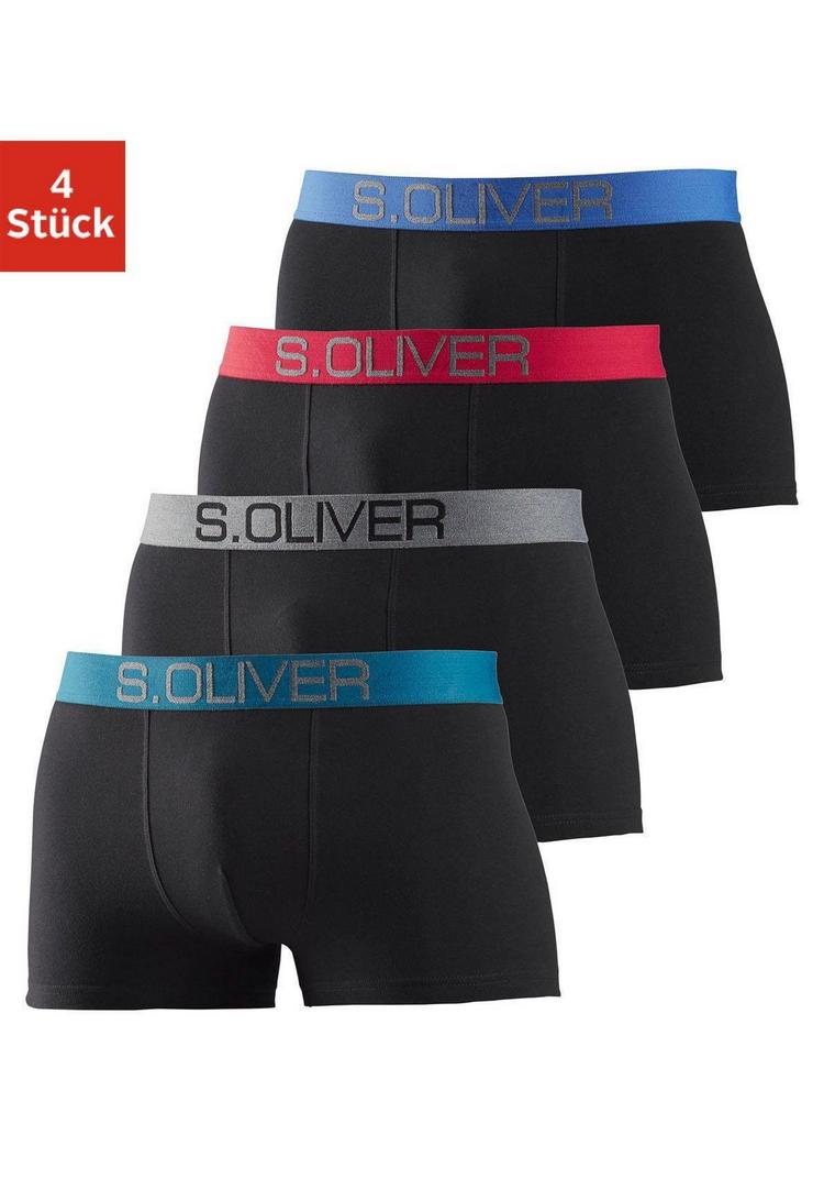 S.OLIVER S.OLIVER Boxer Unterhose Herren - schwarz-t&uuml;rkis - schwarz-grau - schwarz-rot - schwarz-blau - 0 | SportScheck