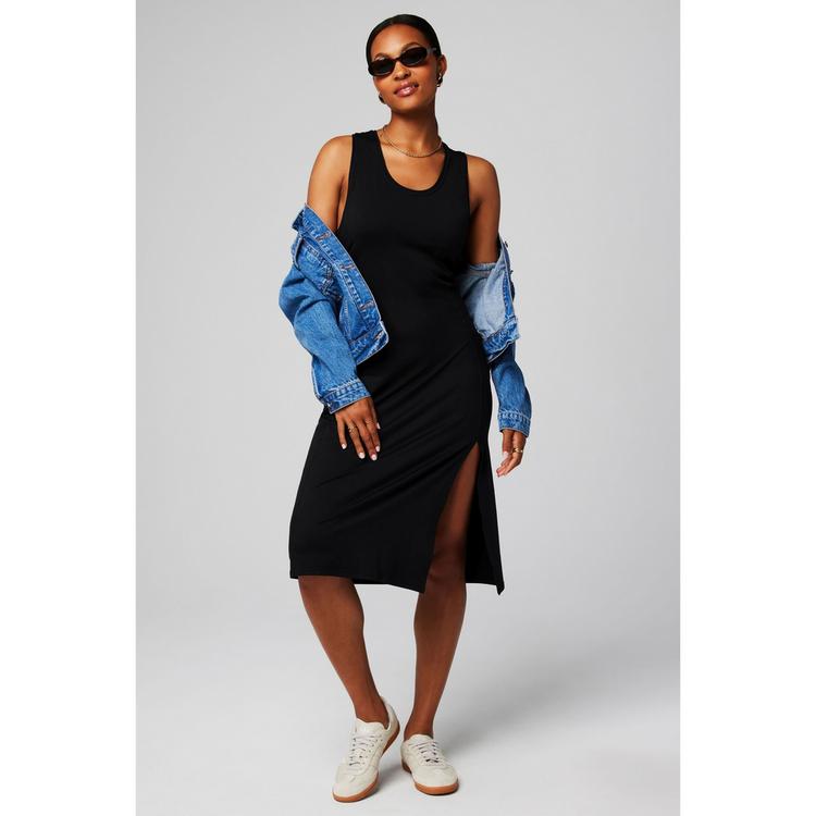 Fabletics Fabletics CLOUD JERSEY MIDI DRESS Jerseykleid Damen - BLACK - 2 | SportScheck