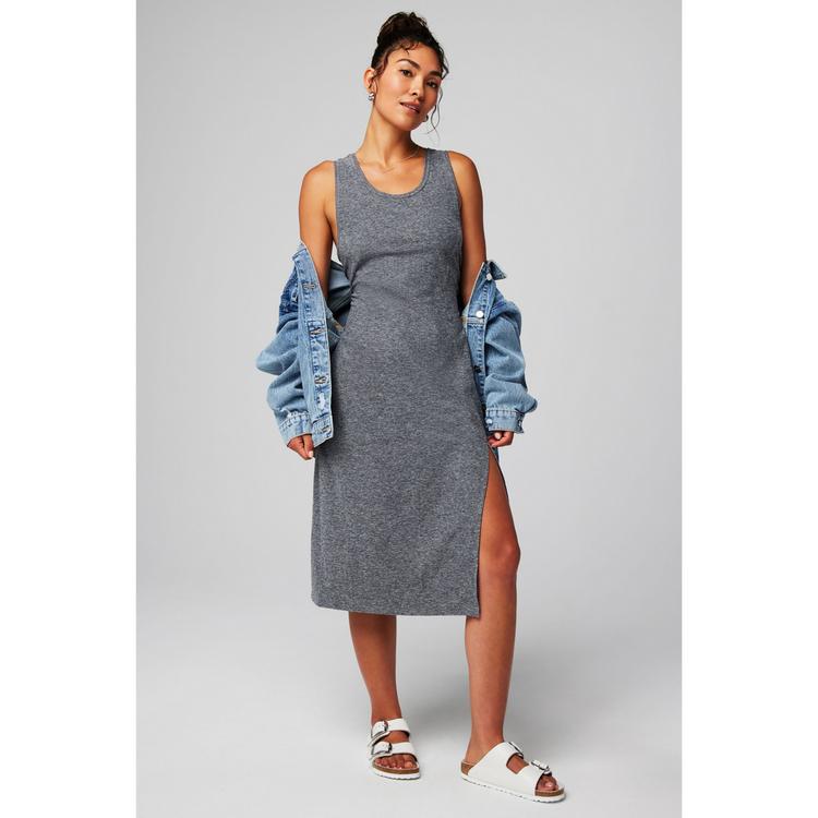 Fabletics Fabletics CLOUD JERSEY MIDI DRESS Jerseykleid Damen - CHARCOAL GREY HEATHER - 0 | SportScheck