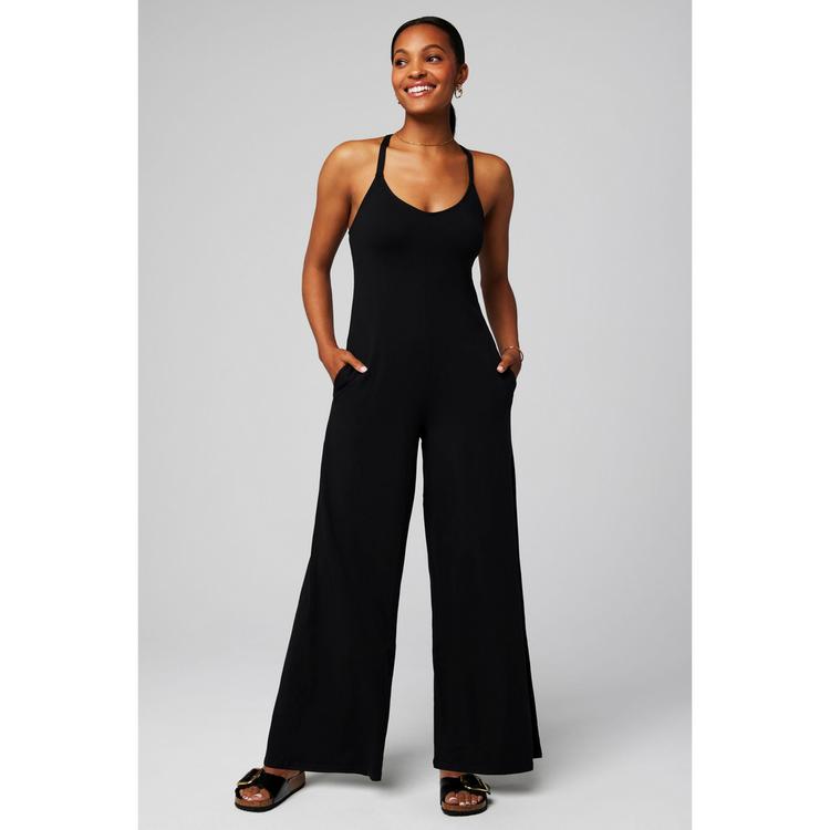 Fabletics Fabletics CLOUD JERSEY WIDE LEG ONESIE Jumpsuit Damen - BLACK - 0 | SportScheck