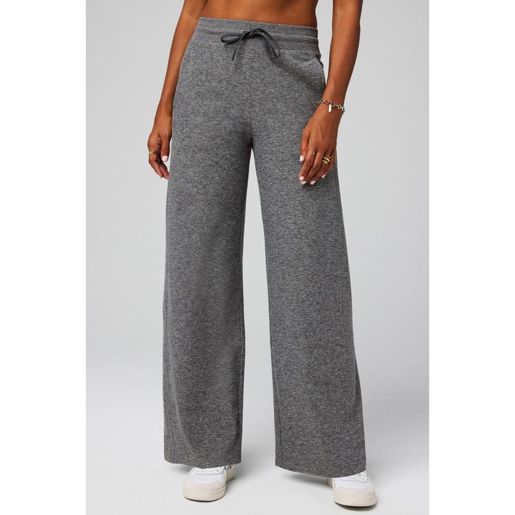 Fabletics Fabletics CLOUD JERSEY WIDE LEG PANT Trainingshose Damen - CHARCOAL GREY HEATHER - 0 | SportScheck