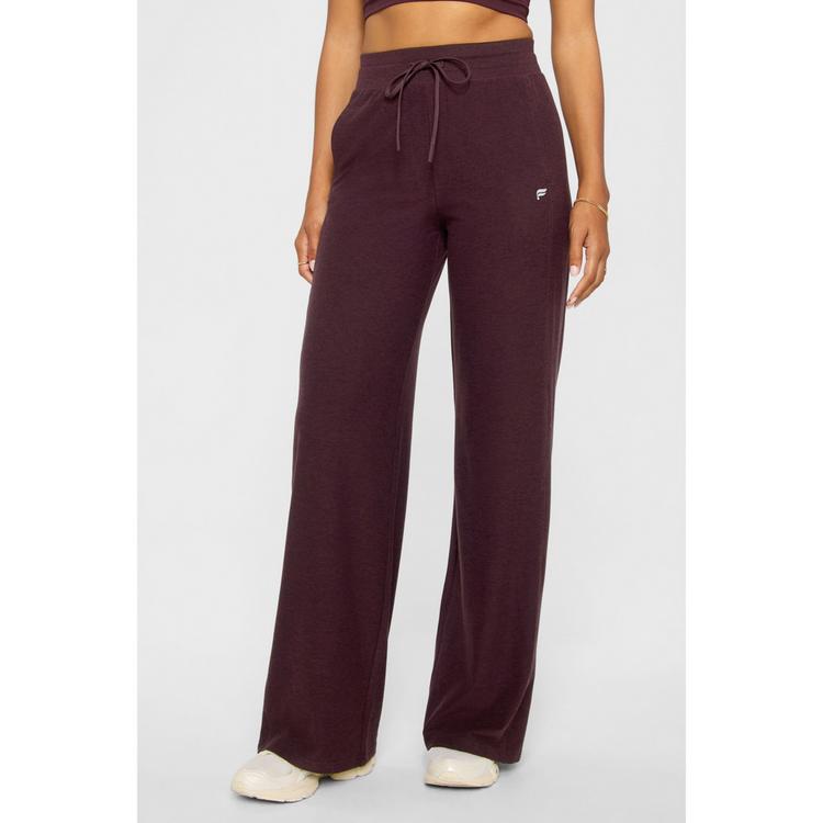 Fabletics Fabletics CLOUD JERSEY WIDE LEG PANT Trainingshose Damen - OXBLOOD HEATHER - 0 | SportScheck