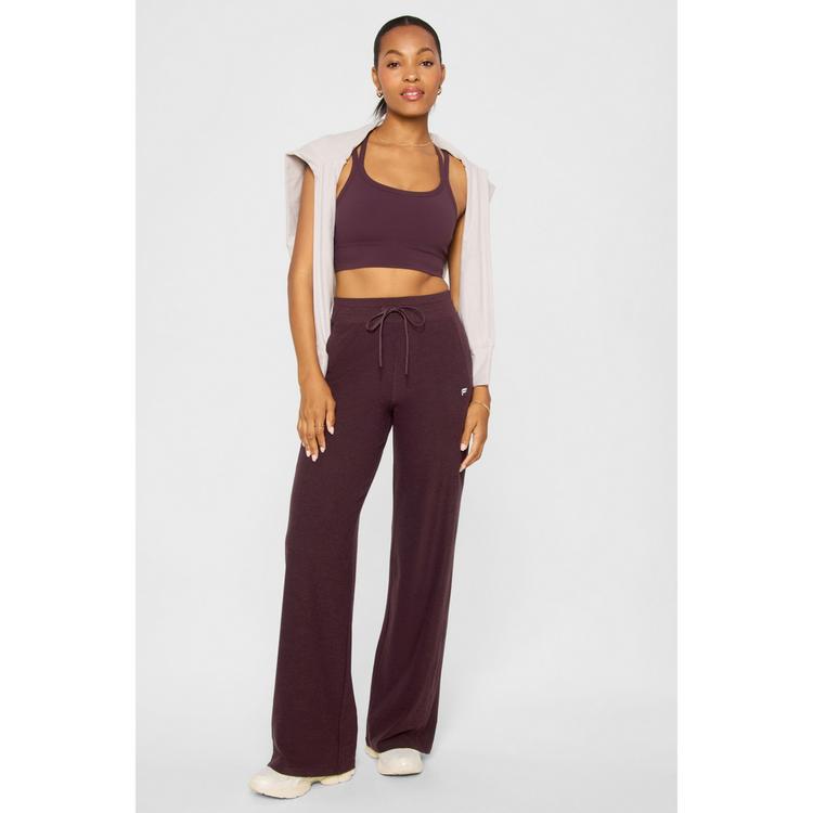 Fabletics Fabletics CLOUD JERSEY WIDE LEG PANT Trainingshose Damen - OXBLOOD HEATHER - 1 | SportScheck