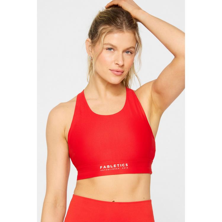 Fabletics Fabletics NO-BOUNCE HIGH IMPACT SPORTS BRA BH Damen - HEATED RED/CLASSIC WHITE - 0 | SportScheck