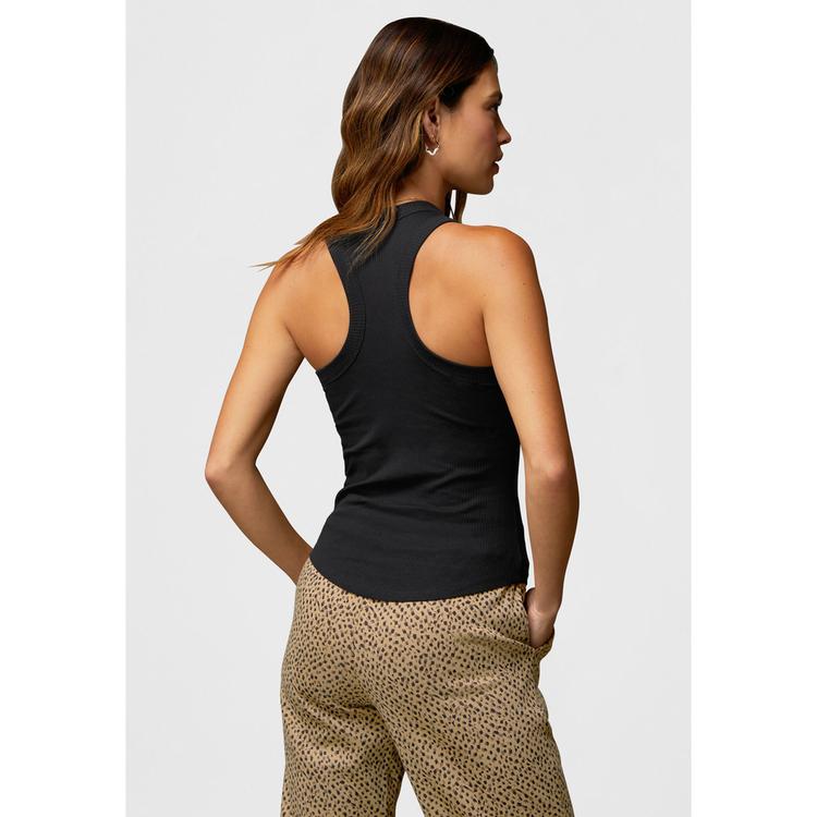 Fabletics Fabletics High Neck Rib Tanktop Tanktop Damen - Black - 1 | SportScheck