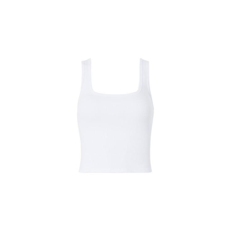 Fabletics Fabletics Daily Rib Kurzes Tanktop Tanktop Damen - CLASSIC WHITE - 0 | SportScheck