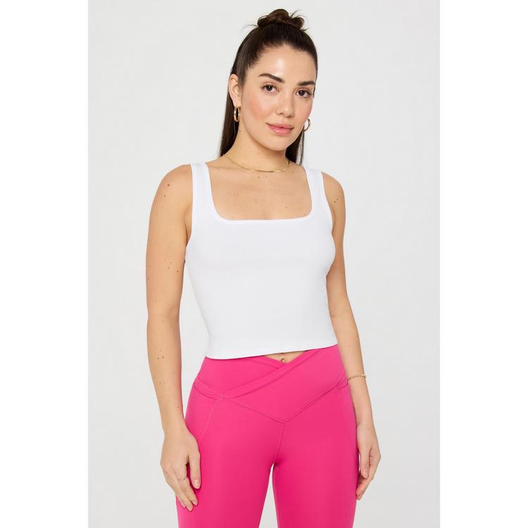 Fabletics Fabletics Daily Rib Kurzes Tanktop Tanktop Damen - CLASSIC WHITE - 0 | SportScheck