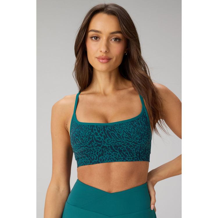 Fabletics Fabletics SLEEK SEAMLESS STRAPPY LOW IMPACT BRA BH Damen - GREEN ABYSS MIXED LEOPARD - 0 | SportScheck
