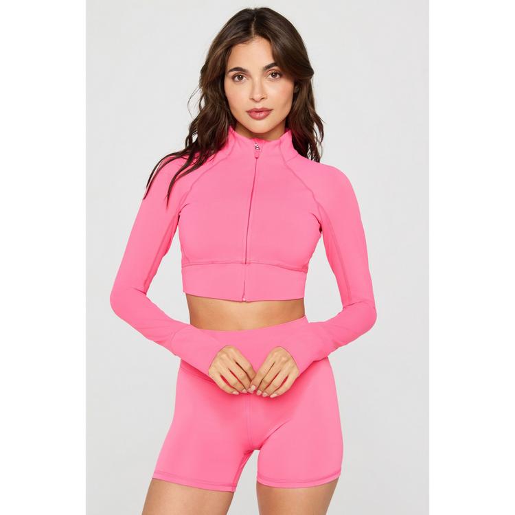 Fabletics Fabletics PURELUXE CROPPED TRAIN JACKET Trainingsjacke Damen - PINK CACTUS - 0 | SportScheck
