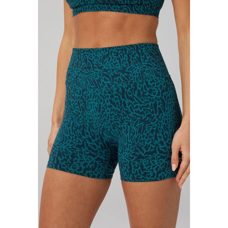 Fabletics Fabletics SEAMLESS SCRUNCH SHORT 4 Shorts Damen - GREEN ABYSS MIXED LEOPARD - 0 | SportScheck