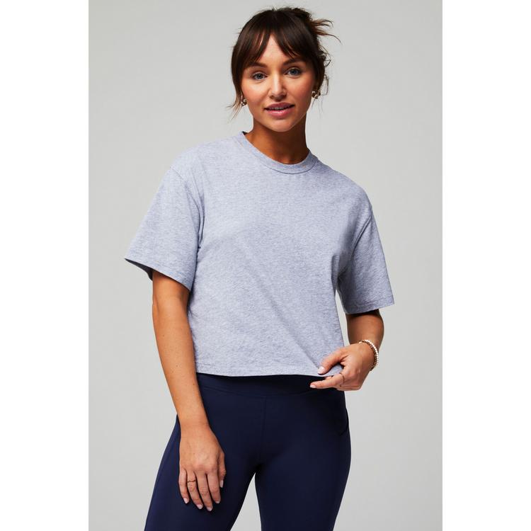 Fabletics Fabletics COTTON BOXY TEE Tanktop Damen - CLASSIC GREY HEATHER - 0 | SportScheck