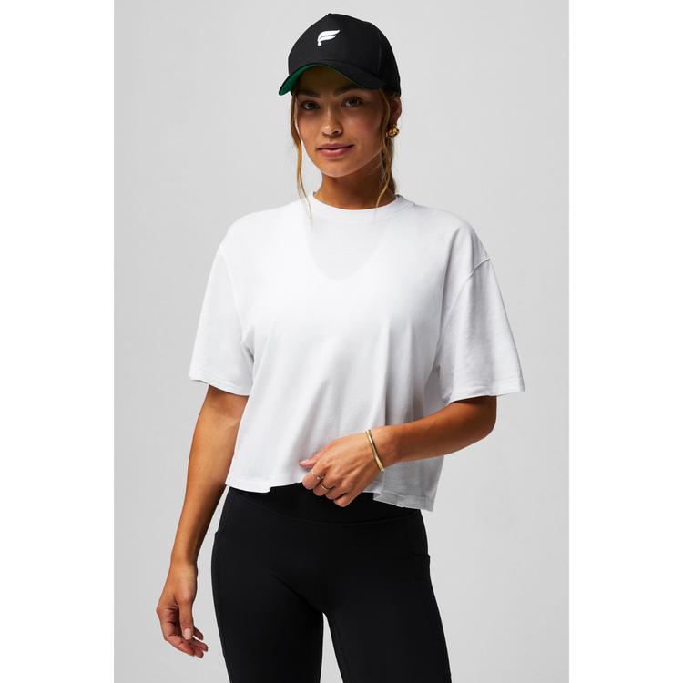 Fabletics Fabletics COTTON BOXY TEE Tanktop Damen - CLASSIC WHITE - 0 | SportScheck