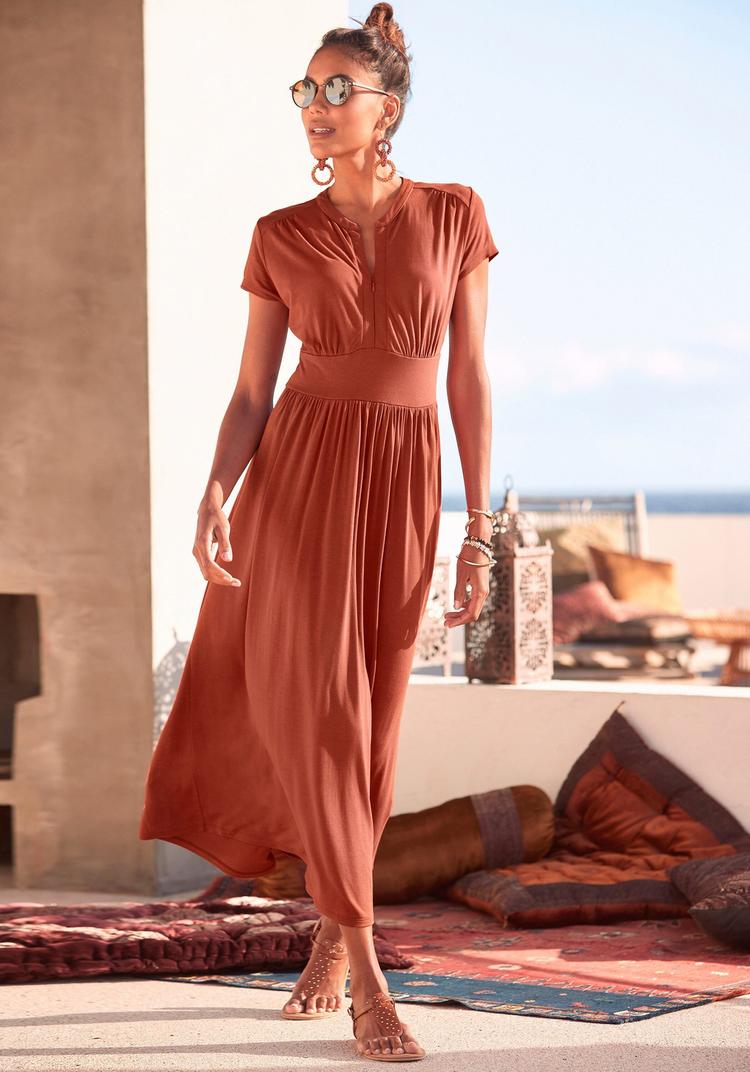 Lascana Lascana Midikleid Kleid Damen - terrakotta - 0 | SportScheck