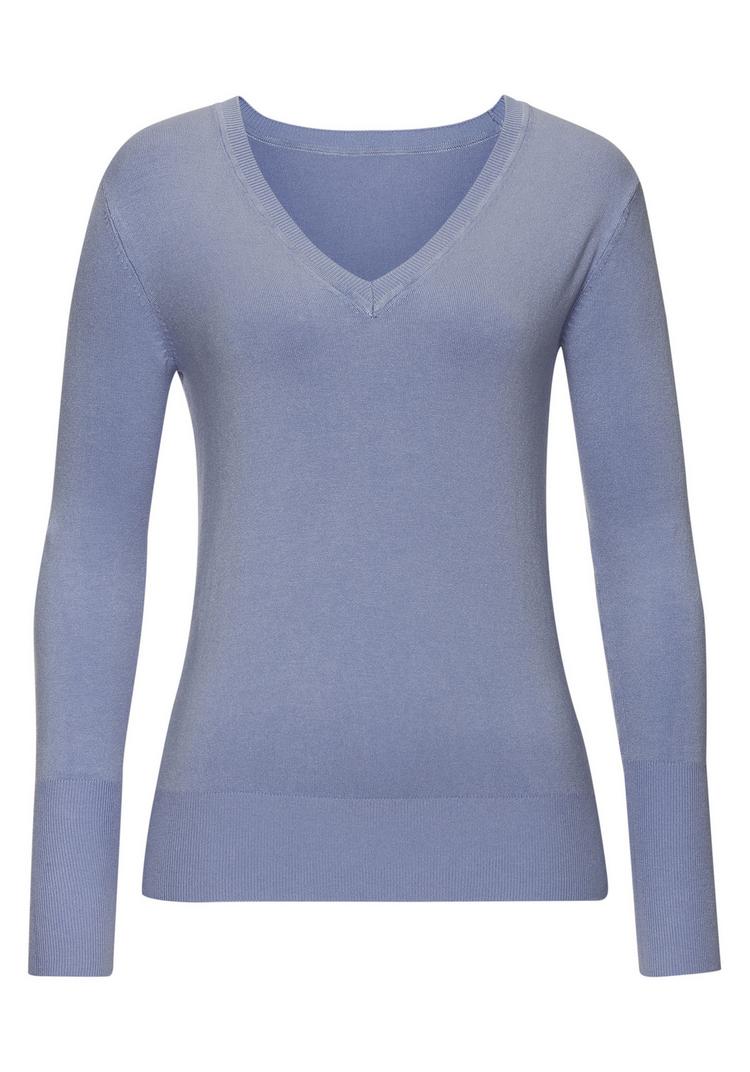 Vivance by Lascana Vivance by Lascana V-Ausschnitt-Pullover Strickpullover Damen - hellblau - 0 | SportScheck