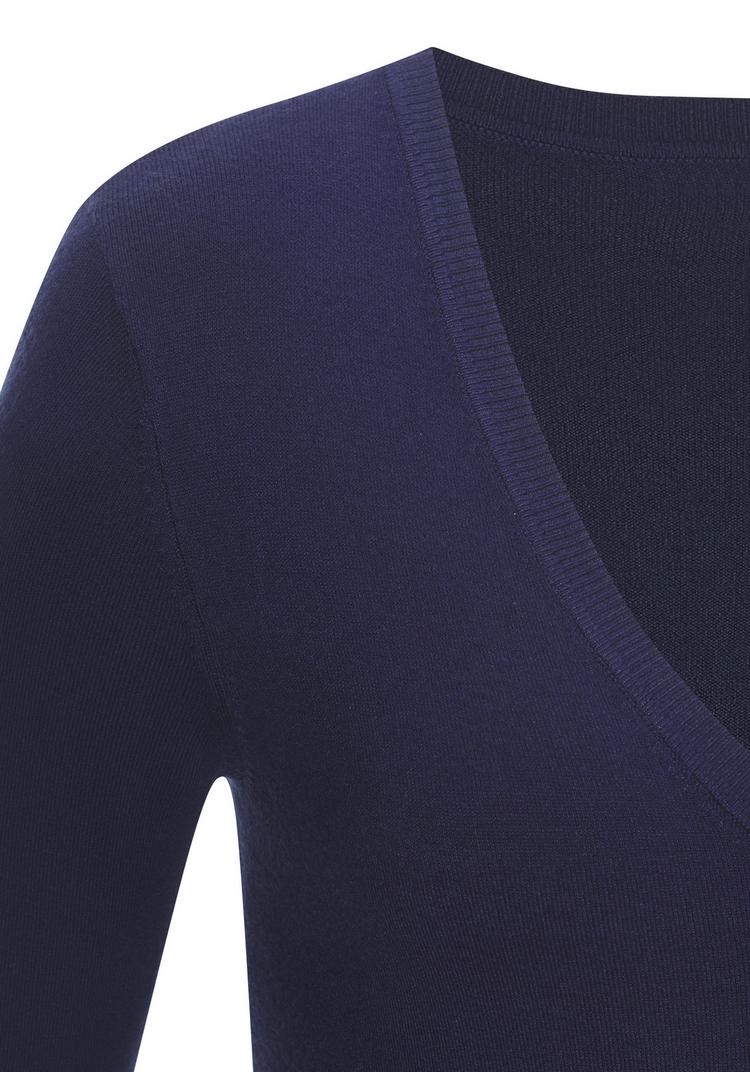 Vivance by Lascana Vivance by Lascana V-Ausschnitt-Pullover Strickpullover Damen - marine - 0 | SportScheck