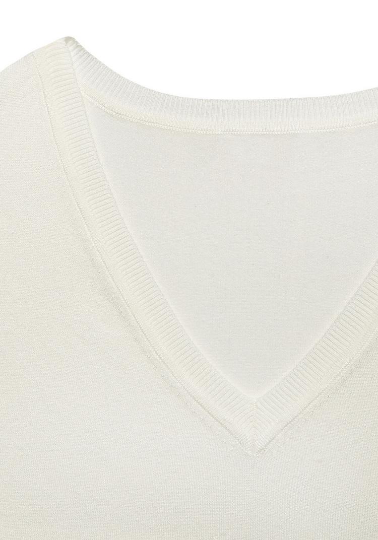 Vivance by Lascana Vivance by Lascana V-Ausschnitt-Pullover Strickpullover Damen - creme - 1 | SportScheck