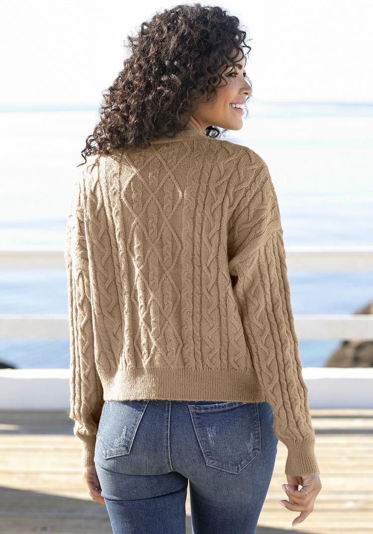 Lascana Lascana Strickjacke Strickjacke Damen - camelfarben - 0 | SportScheck