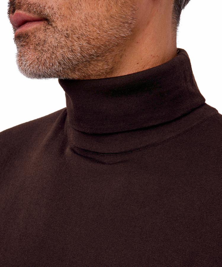Falke Falke Merino Ultrafine Roll Neck Strickpullover Herren - dark choco (5162) - 4 | SportScheck