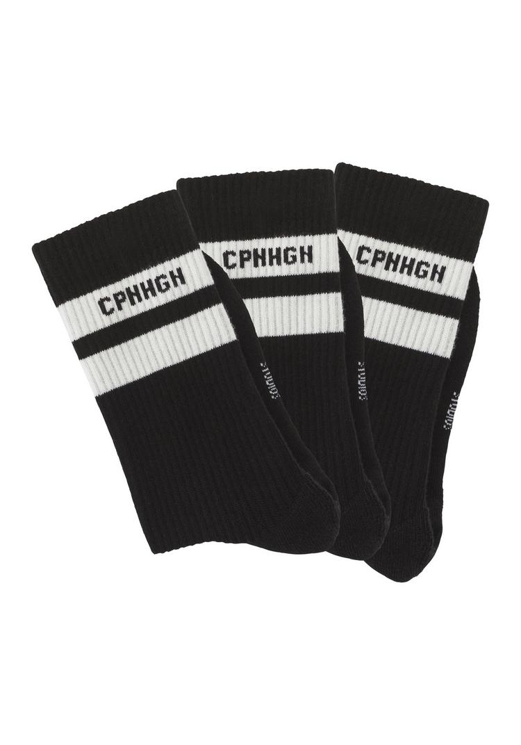 Copenhagen Studios Copenhagen Studios Tennissocken Socken - 3x schwarz mit wei&szlig;en Streifen - 5 | SportScheck