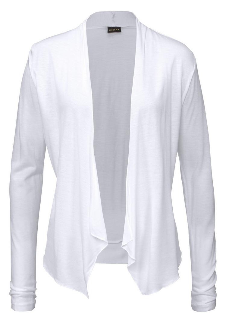 Lascana Lascana Shirtjacke Langarmshirt Damen - wei&szlig; - 0 | SportScheck
