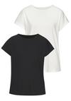 Vivance by Lascana T-Shirt T-Shirt Damen - schwarz / offwhite