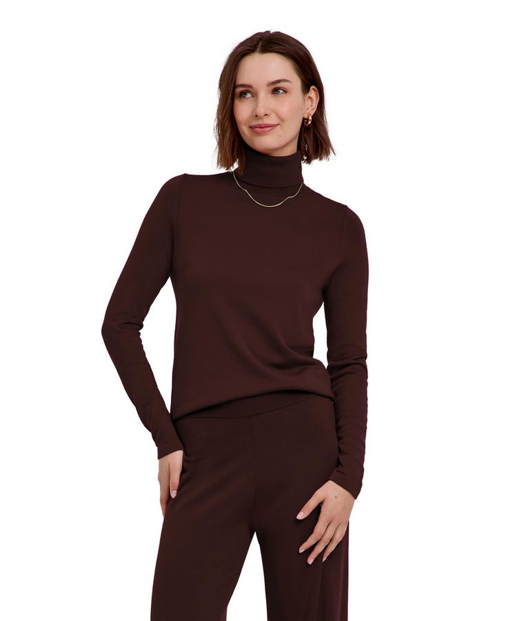 Falke Falke Merino X-Fine Roll Neck Strickpullover Damen - dark choco (5162) - 0 | SportScheck