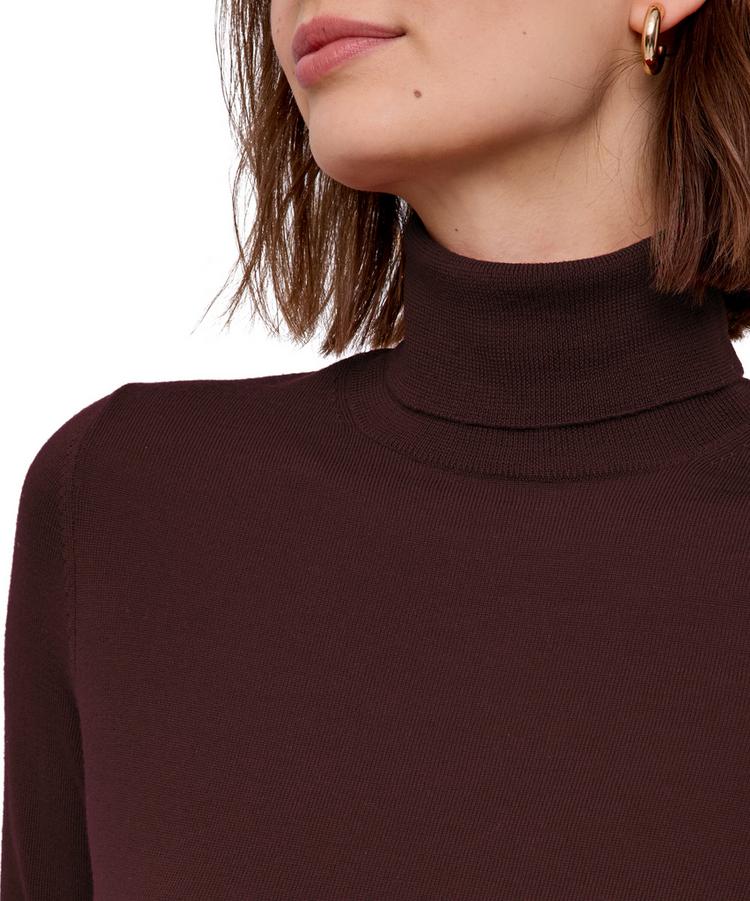 Falke Falke Merino X-Fine Roll Neck Strickpullover Damen - dark choco (5162) - 2 | SportScheck
