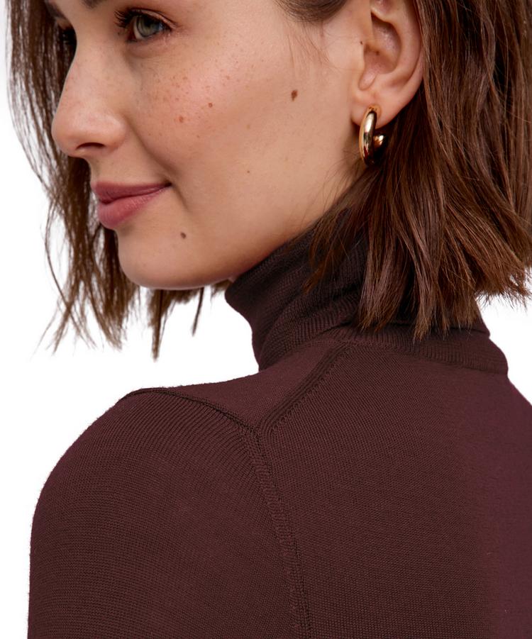 Falke Falke Merino X-Fine Roll Neck Strickpullover Damen - dark choco (5162) - 4 | SportScheck