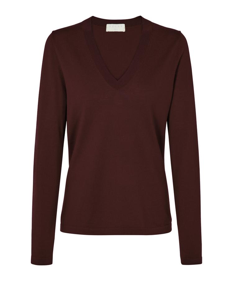 Falke Falke Merino X-fine V-Neck Strickpullover Damen - dark choco (5162) - 0 | SportScheck