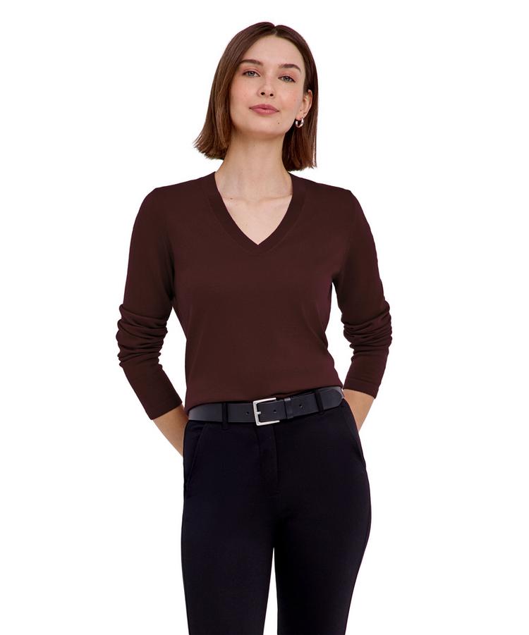 Falke Falke Merino X-fine V-Neck Strickpullover Damen - dark choco (5162) - 0 | SportScheck