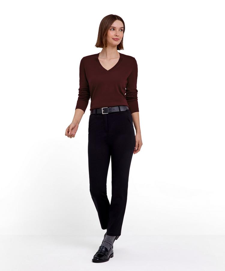 Falke Falke Merino X-fine V-Neck Strickpullover Damen - dark choco (5162) - 1 | SportScheck