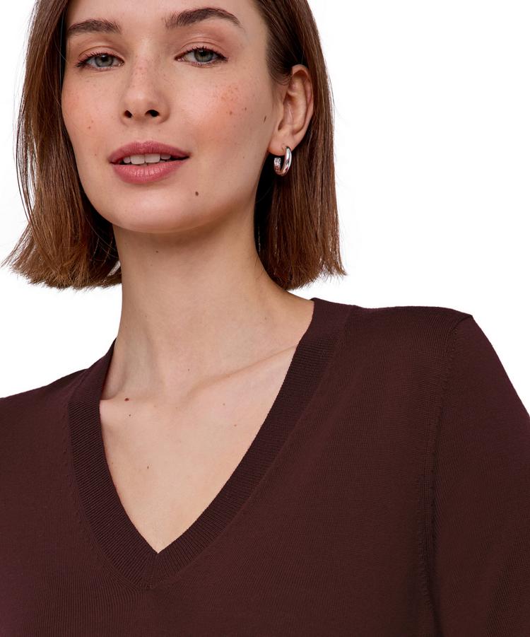 Falke Falke Merino X-fine V-Neck Strickpullover Damen - dark choco (5162) - 4 | SportScheck
