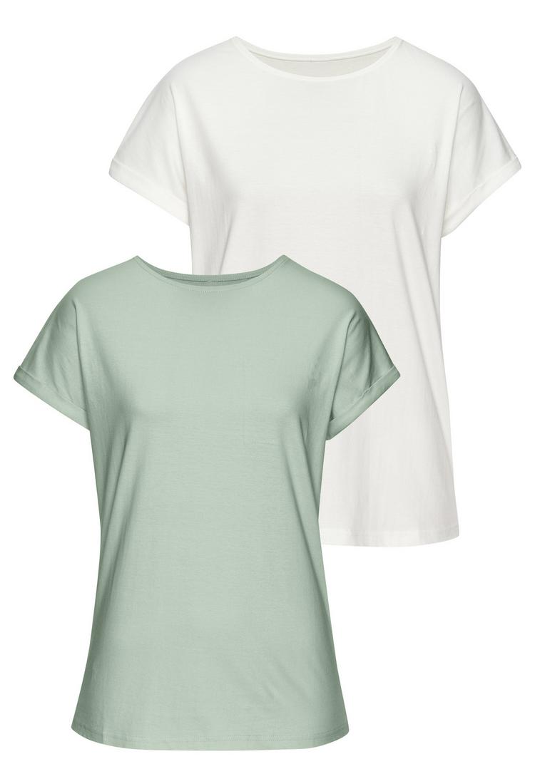 Vivance by Lascana Vivance by Lascana T-Shirt T-Shirt Damen - lime / offwhite - 0 | SportScheck