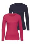 Vivance Langarmshirt Langarmshirt Damen - pink - schwarz