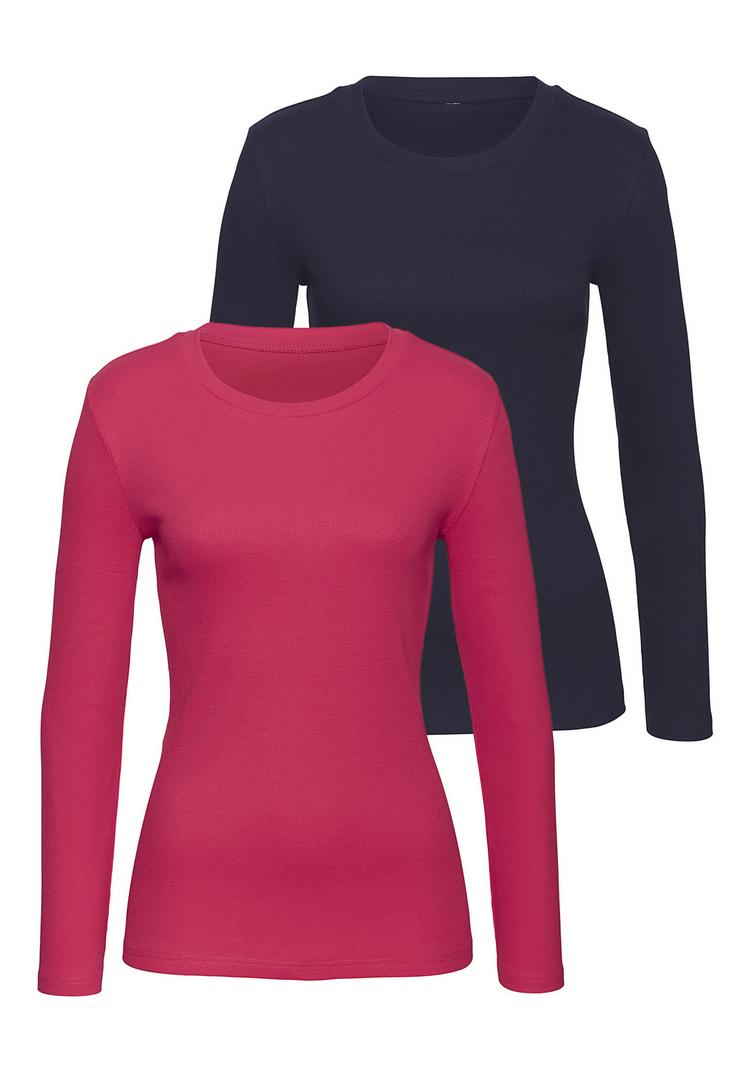 Vivance Vivance Langarmshirt Langarmshirt Damen - pink - schwarz - 0 | SportScheck