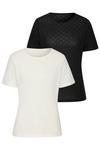 Vivance Kurzarmshirt T-Shirt Damen - creme - schwarz